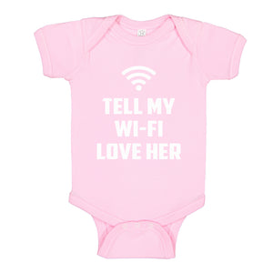 Baby Onesie Tell My WI-FI Love Her 100% Cotton Infant Bodysuit