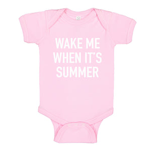 Baby Onesie Wake me When its Summer 100% Cotton Infant Bodysuit