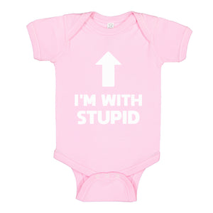 Baby Onesie I'm with Stupid Up 100% Cotton Infant Bodysuit