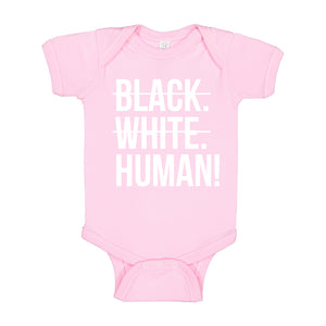 Baby Onesie Black. White. Human! 100% Cotton Infant Bodysuit