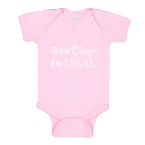 Baby Onesie Relax Gringo I'm Legal Sombrero 100% Cotton Infant Bodysuit