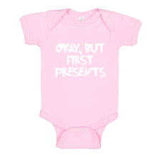 Baby Onesie Okay but first, presents. 100% Cotton Infant Bodysuit