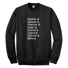 Crewneck Reindeer Names Unisex Sweatshirt
