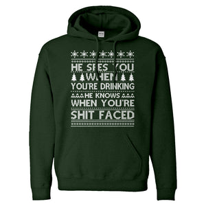 Hoodie He Sees Your When You're Drinking Unisex Adult Hoodie