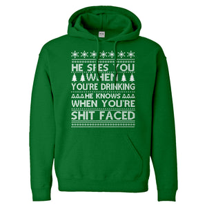 Hoodie He Sees Your When You're Drinking Unisex Adult Hoodie