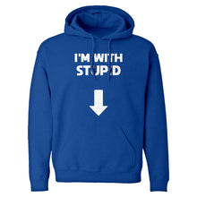 I'm with Stupid Down Unisex Adult Hoodie