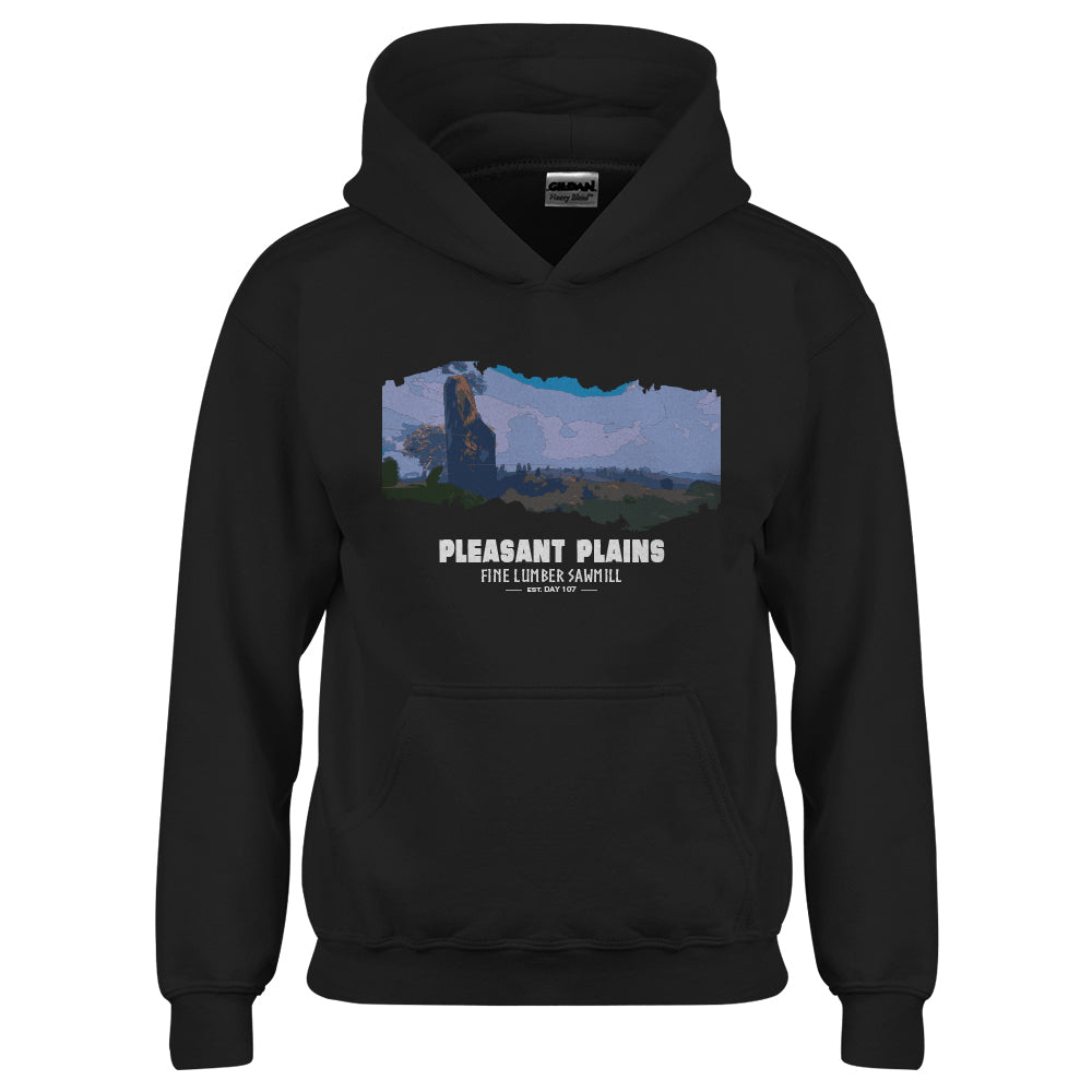 Youth Pleasant Plains Fine Lumber Sawmill Kids Hoodie