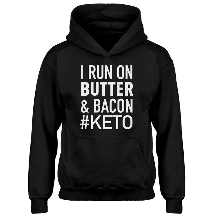 Hoodie I Run on Butter and Bacon Kids Hoodie