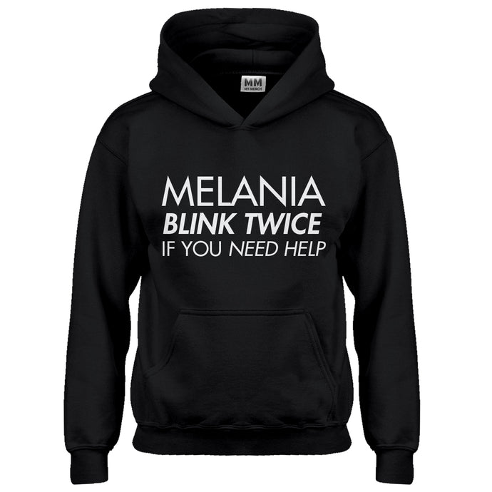 Hoodie Melania Blink Twice if You Need Help! Kids Hoodie