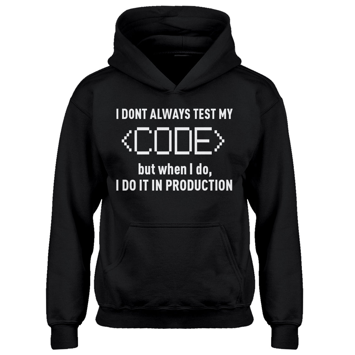 Hoodie I Dont Always Code Kids Hoodie