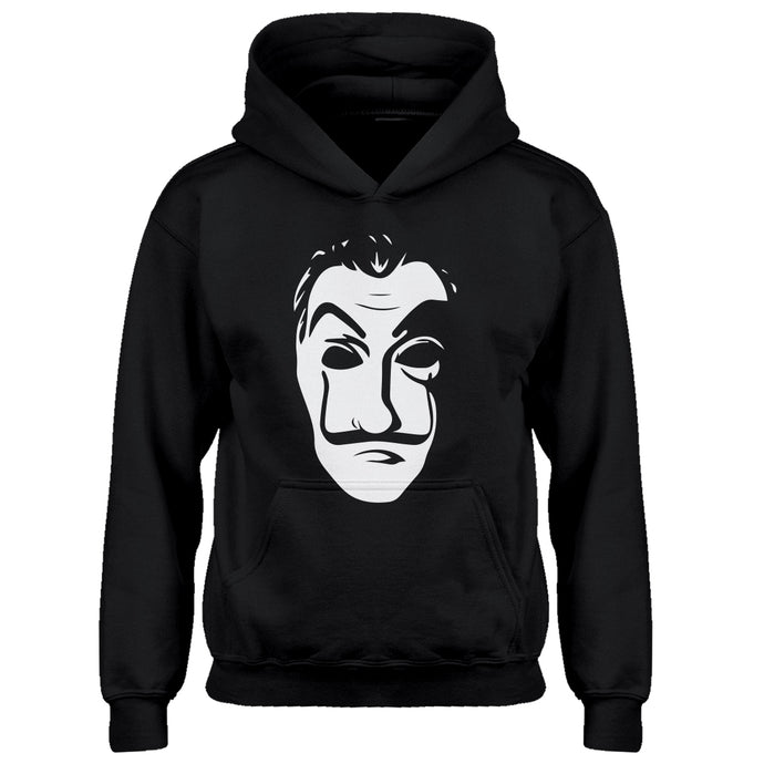Youth Salvador Dali Face Heist Mask Kids Hoodie