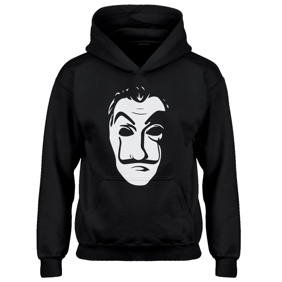 Youth Salvador Dali Face Heist Mask Kids Hoodie