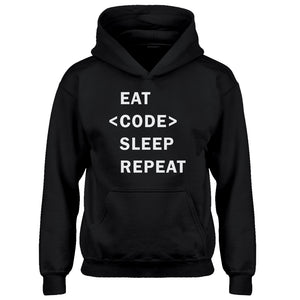 Hoodie Eat Code Sleep Repeat Kids Hoodie