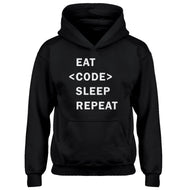 Hoodie Eat Code Sleep Repeat Kids Hoodie