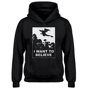Youth I Want to Believe Fire Dragon Kids Hoodie