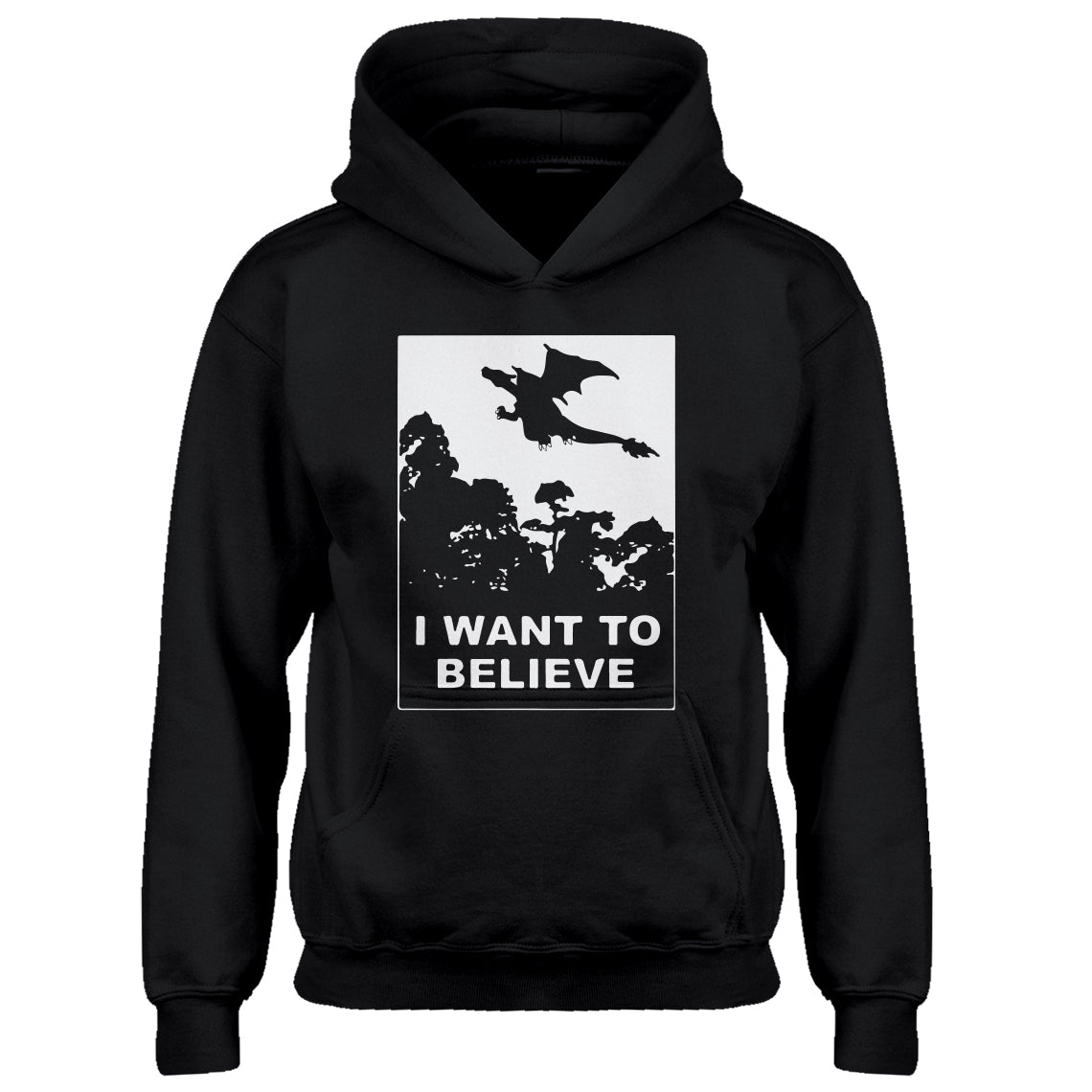 Youth I Want to Believe Fire Dragon Kids Hoodie