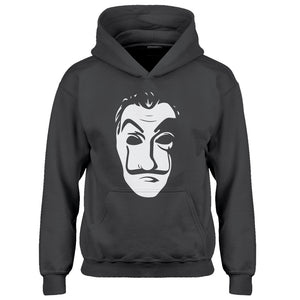 Youth Salvador Dali Face Heist Mask Kids Hoodie