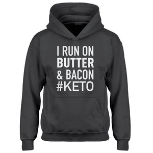 Hoodie I Run on Butter and Bacon Kids Hoodie