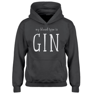 Youth My Blood Type is Gin Kids Hoodie