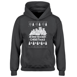 Hoodie We Wish You a Hairy Christmas Kids Hoodie