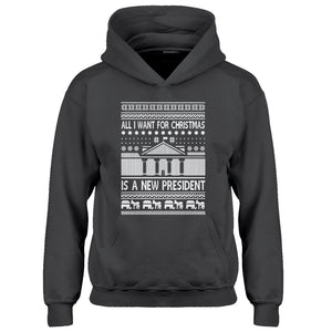 Hoodie All I Want for Christmas is a New President Kids Hoodie