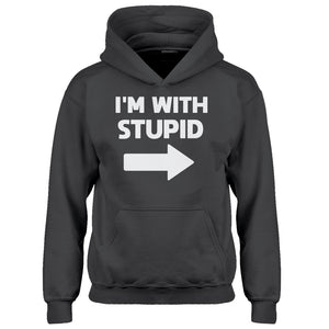 Youth I'm With Stupid Right Kids Hoodie