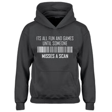 Hoodie Its All Fun and Games Until Someone Misses a Scan Kids Hoodie