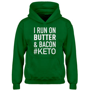 Hoodie I Run on Butter and Bacon Kids Hoodie