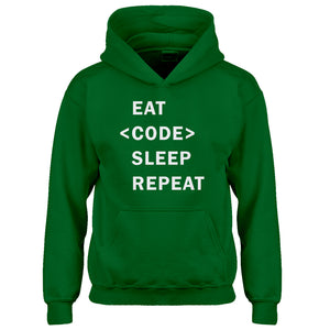 Hoodie Eat Code Sleep Repeat Kids Hoodie