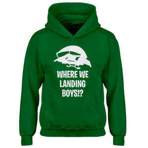 Youth Where We Landing Boys?! Kids Hoodie