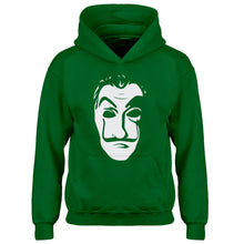 Youth Salvador Dali Face Heist Mask Kids Hoodie