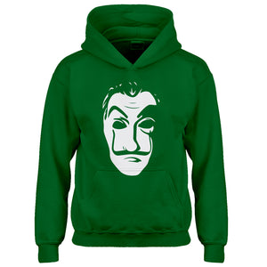 Youth Salvador Dali Face Heist Mask Kids Hoodie