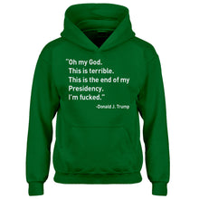 Youth This is the End of my Presidency Kids Hoodie