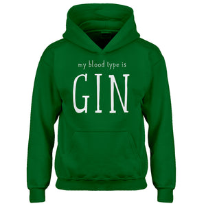 Youth My Blood Type is Gin Kids Hoodie