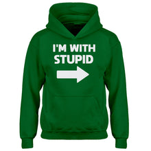 Youth I'm With Stupid Right Kids Hoodie