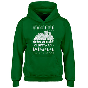 Hoodie We Wish You a Hairy Christmas Kids Hoodie