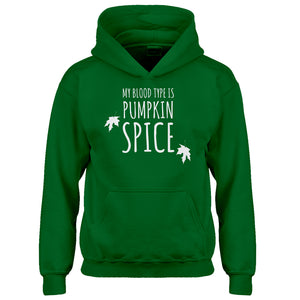 Youth My Blood Type is Pumpkin Spice Kids Hoodie