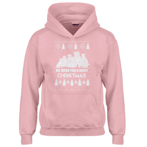 Hoodie We Wish You a Hairy Christmas Kids Hoodie