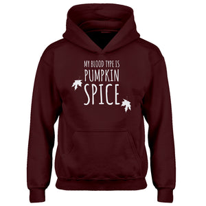 Youth My Blood Type is Pumpkin Spice Kids Hoodie