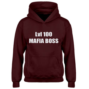 Youth Lvl 100 Mafia Boss Kids Hoodie