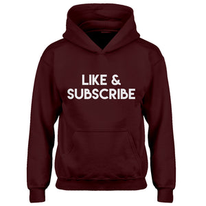 Youth Like and Subscribe Kids Hoodie
