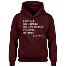 Youth This is the End of my Presidency Kids Hoodie