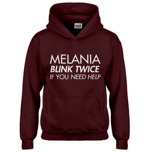 Hoodie Melania Blink Twice if You Need Help! Kids Hoodie