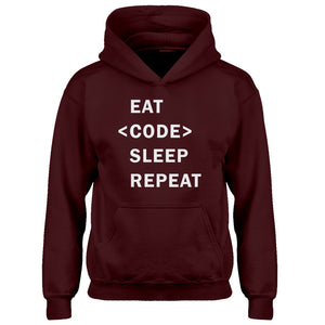 Hoodie Eat Code Sleep Repeat Kids Hoodie