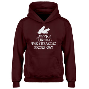 Youth They're Turning the Freaking Frogs Gay! Kids Hoodie