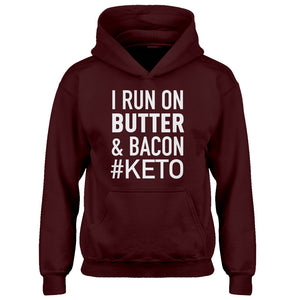 Hoodie I Run on Butter and Bacon Kids Hoodie