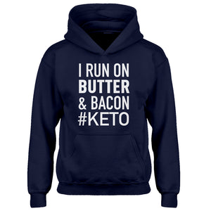 Hoodie I Run on Butter and Bacon Kids Hoodie