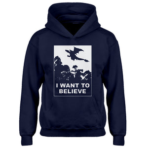 Youth I Want to Believe Fire Dragon Kids Hoodie