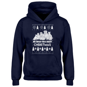 Hoodie We Wish You a Hairy Christmas Kids Hoodie
