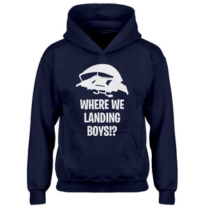 Youth Where We Landing Boys?! Kids Hoodie